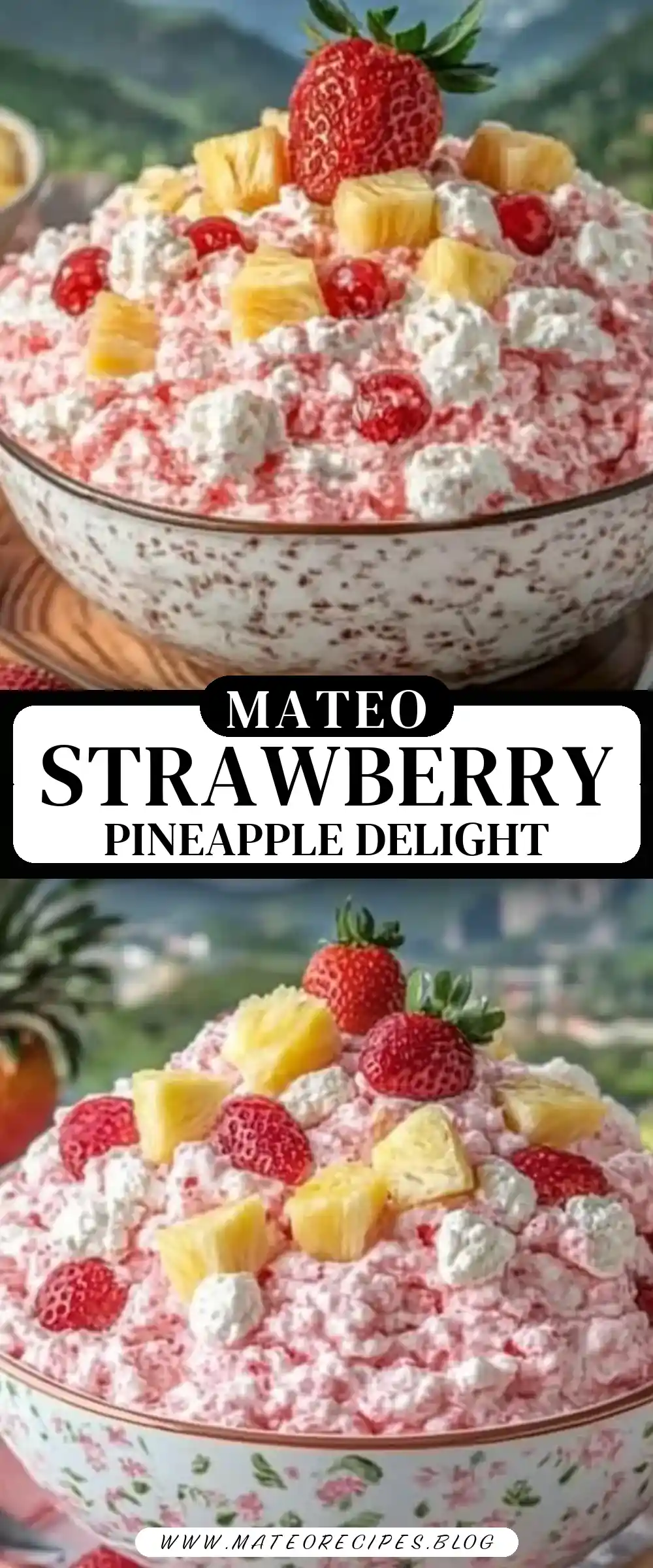 Pinterest pin (Design 3) for Strawberry Pineapple Fluff 🍓🍍
