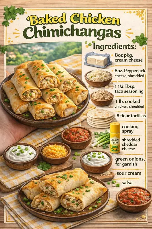 Baked Chicken Chimichangas
