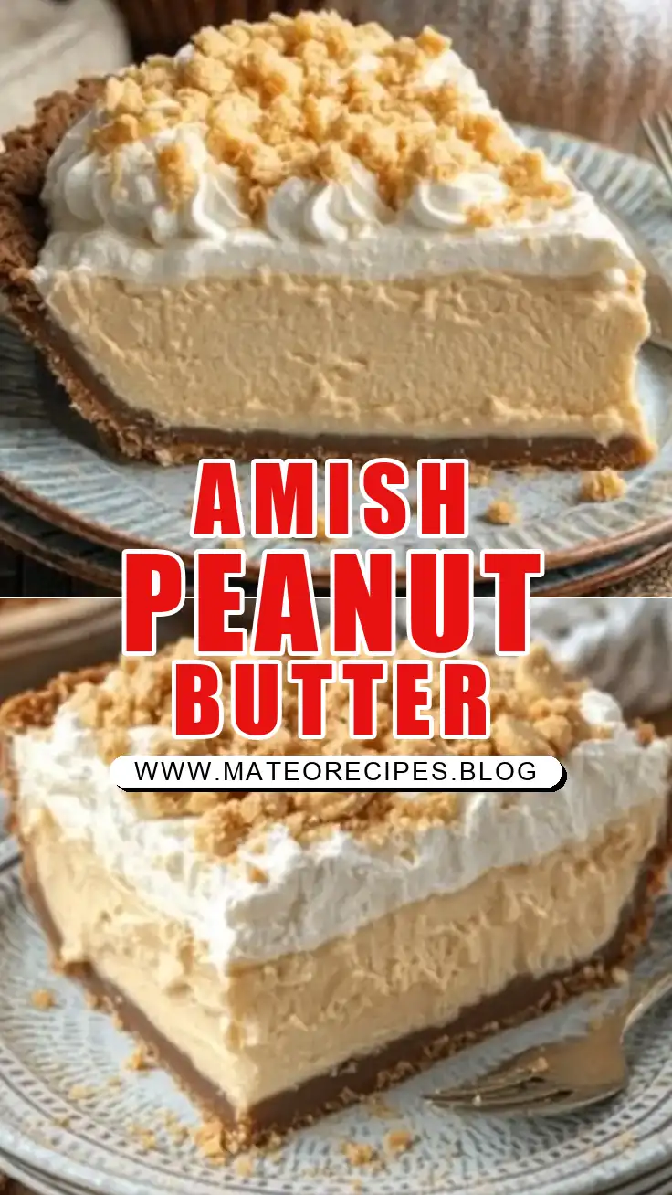 Pinterest pin (Design 1) for Amish Peanut Butter Cream Pie