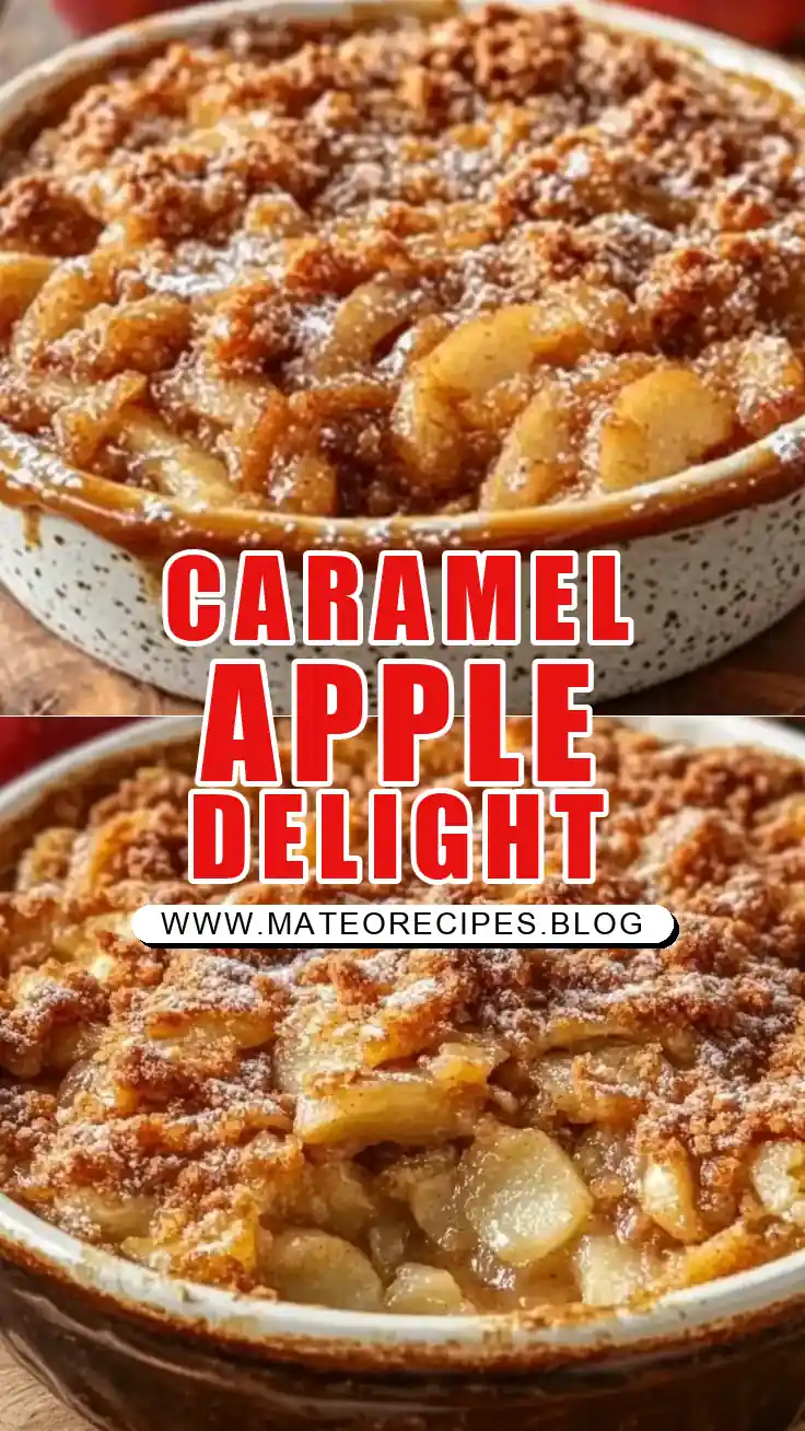 Pinterest pin (Design 1) for Caramel Apple Dump Cake