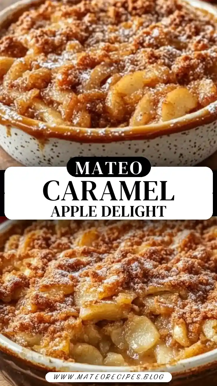 Pinterest pin (Design 3) for Caramel Apple Dump Cake