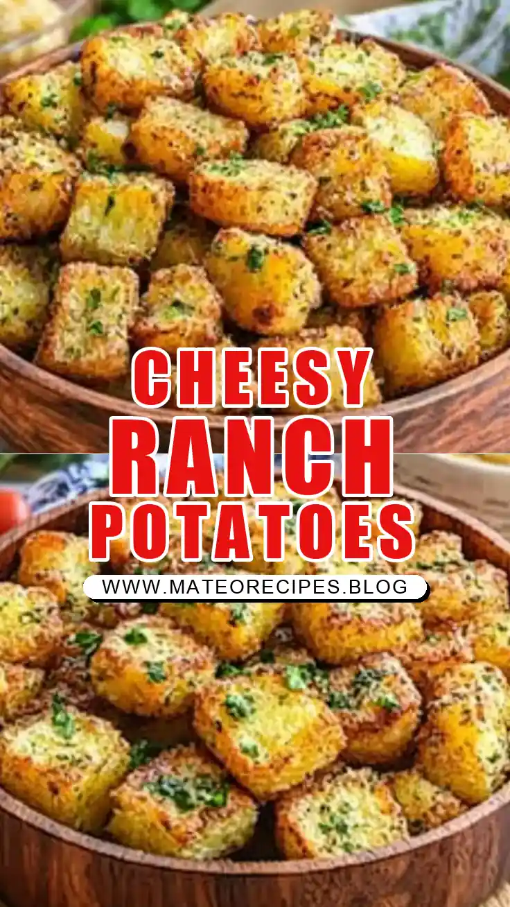 Pinterest pin (Design 1) for Cheesy Ranch Oven Roasted Potatoes