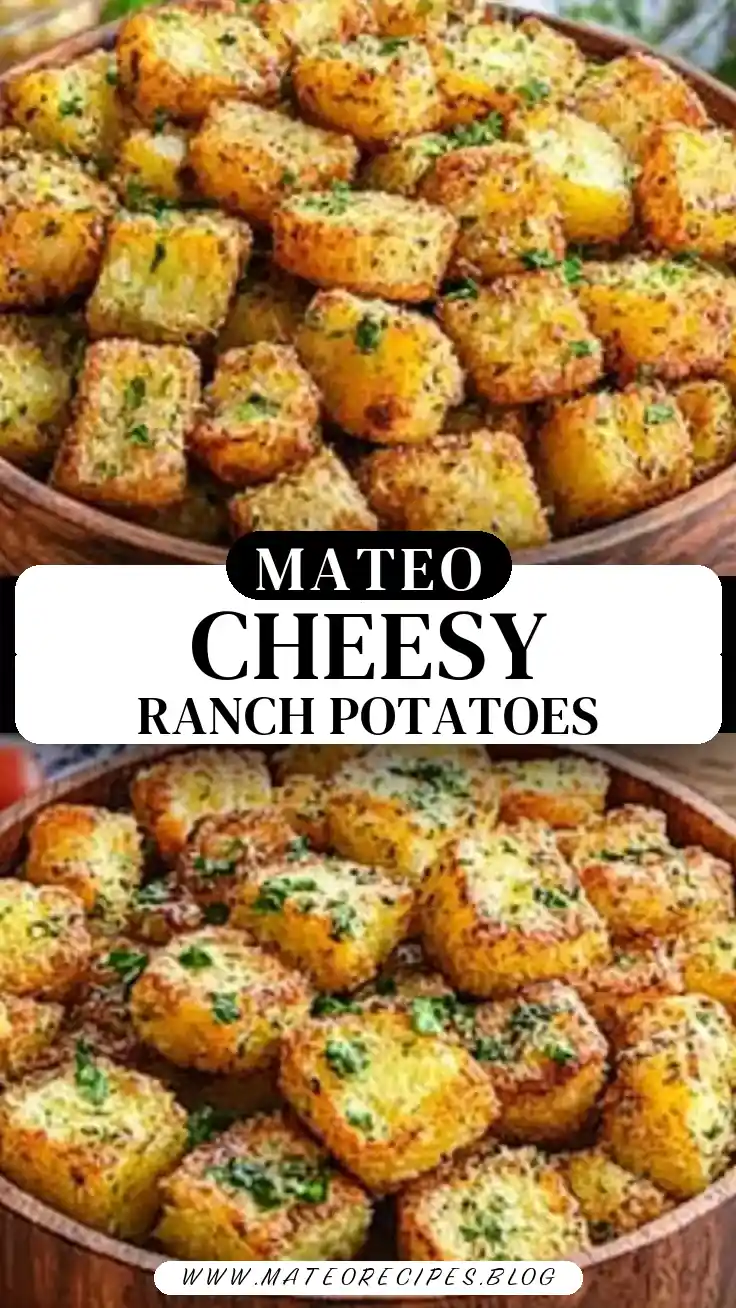 Pinterest pin (Design 3) for Cheesy Ranch Oven Roasted Potatoes