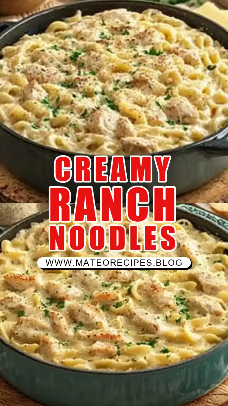 Pinterest pin (Design 1) for One-Pot Creamy Ranch Chicken & Noodles