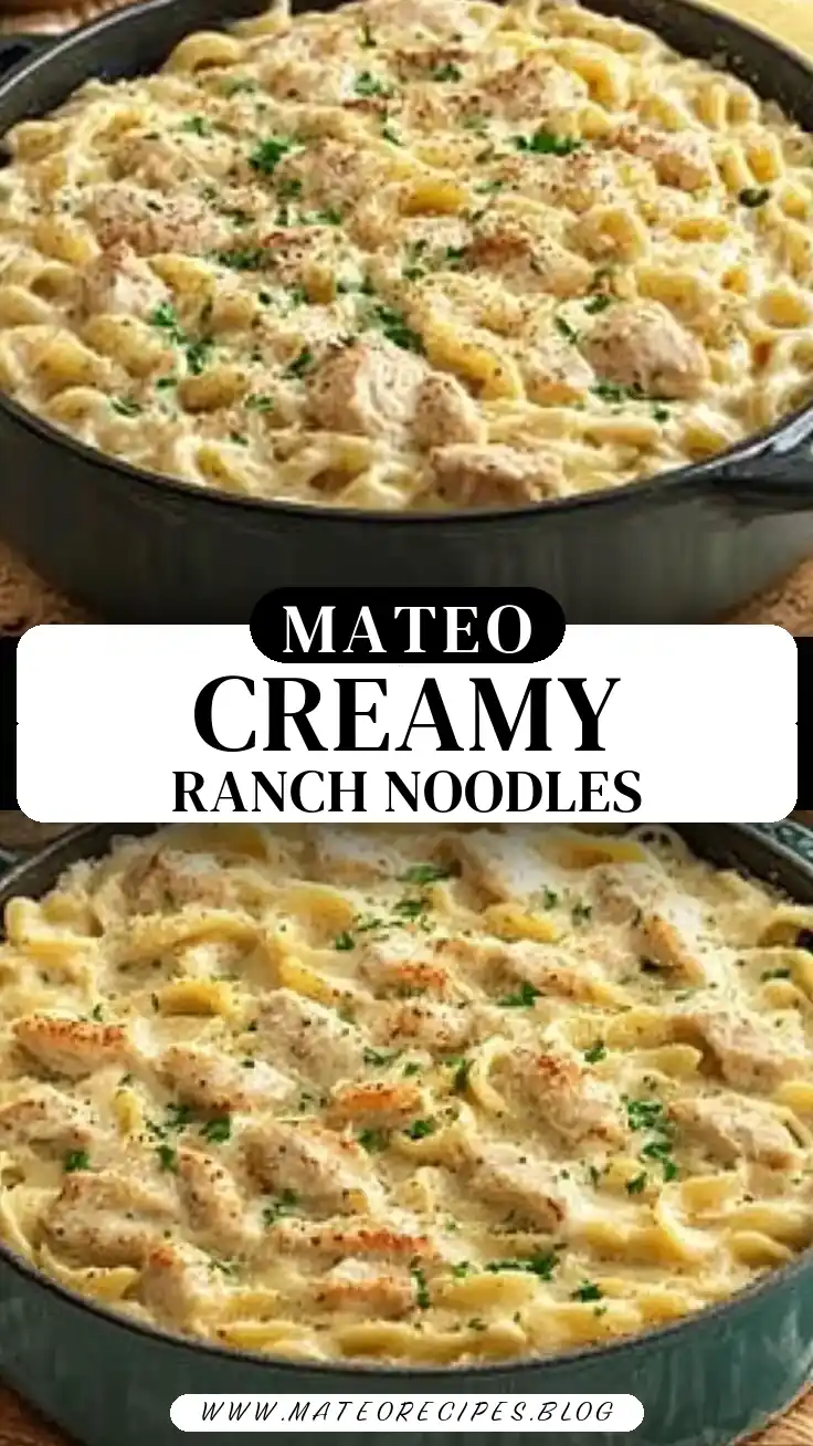 Pinterest pin (Design 3) for One-Pot Creamy Ranch Chicken & Noodles