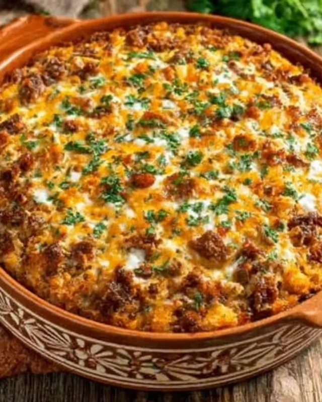 A delicious plate of Mexican White Trash Casserole