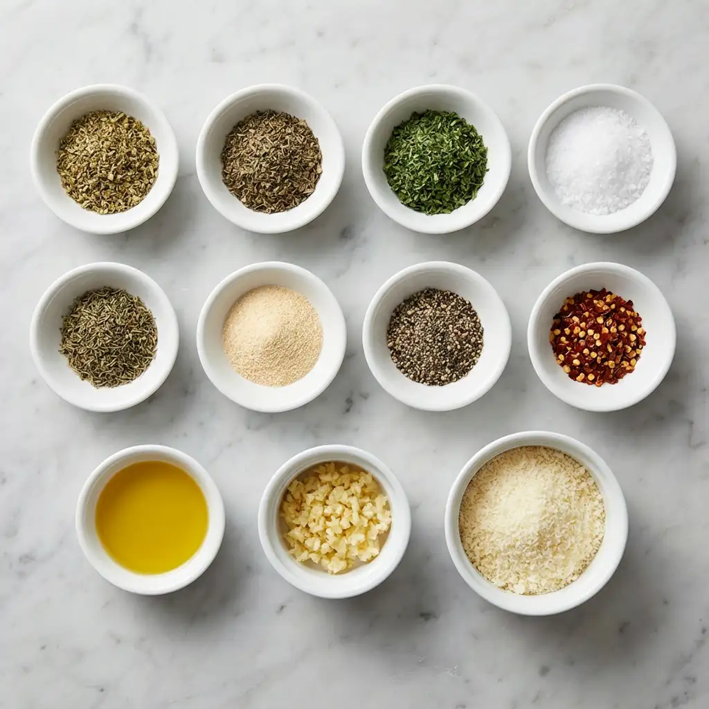 Ingredients for Olive Oil Bread Dip