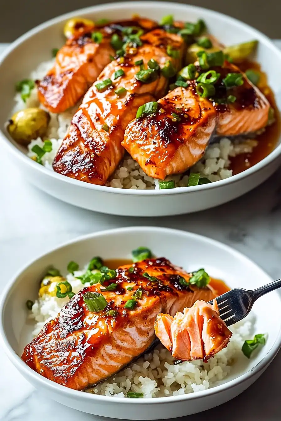 Sriracha Honey Salmon Bowls