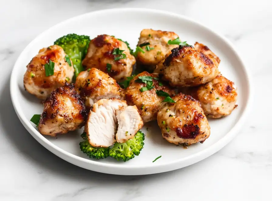 Air Fryer Chicken Bites and Broccoli