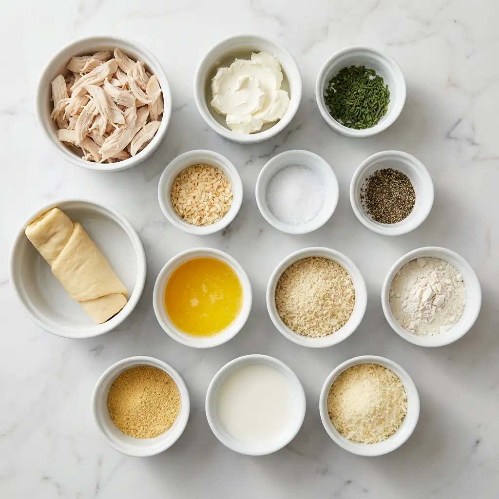 Ingredients for Chicken Pillows with Creamy Parmesan Sauce