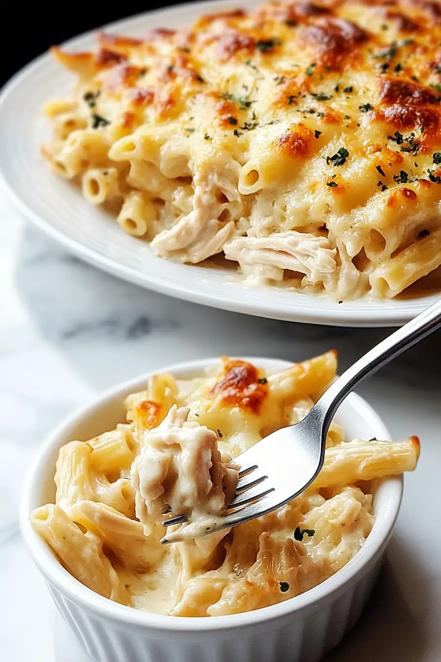 Chicken Alfredo Baked Ziti