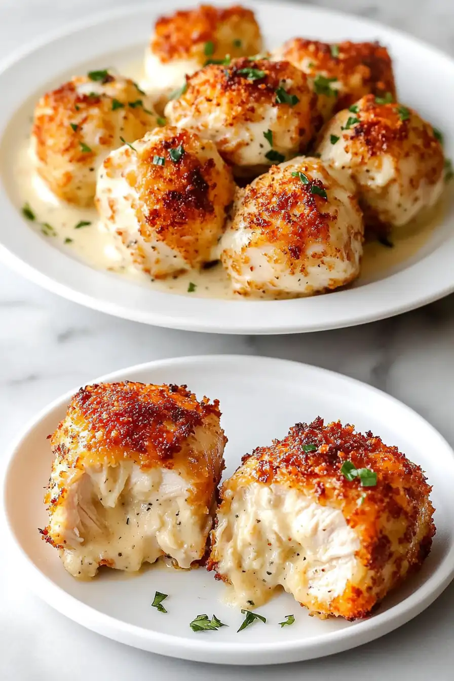 Chicken Pillows with Creamy Parmesan Sauce