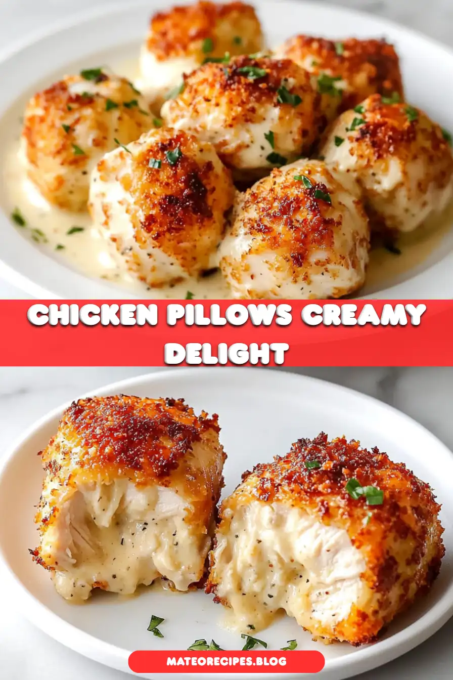 Chicken Pillows with Creamy Parmesan Sauce