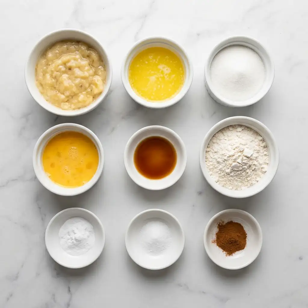 Ingredients for Classic Cinnamon Swirl Banana Bread