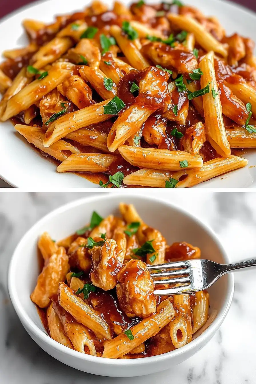 One-Pan Tangy Honey BBQ Chicken Penne