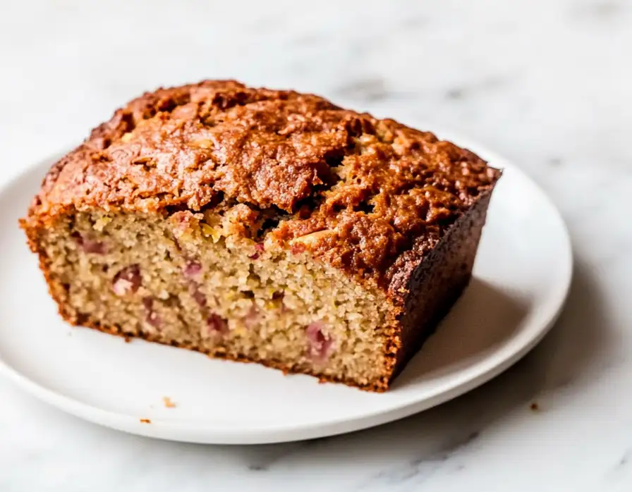 Lemon Rhubarb Loaf with Glaze