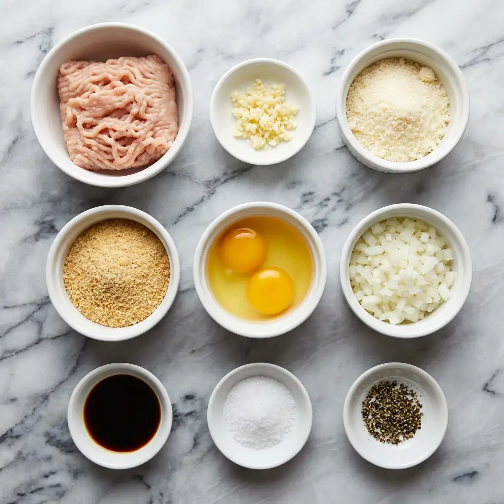 Ingredients for Garlic Parmesan Chicken Meatloaf