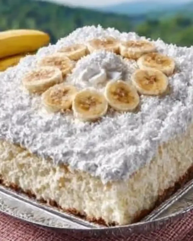 A delicious plate of 4-Ingredient Banana Angel Cloud Cake