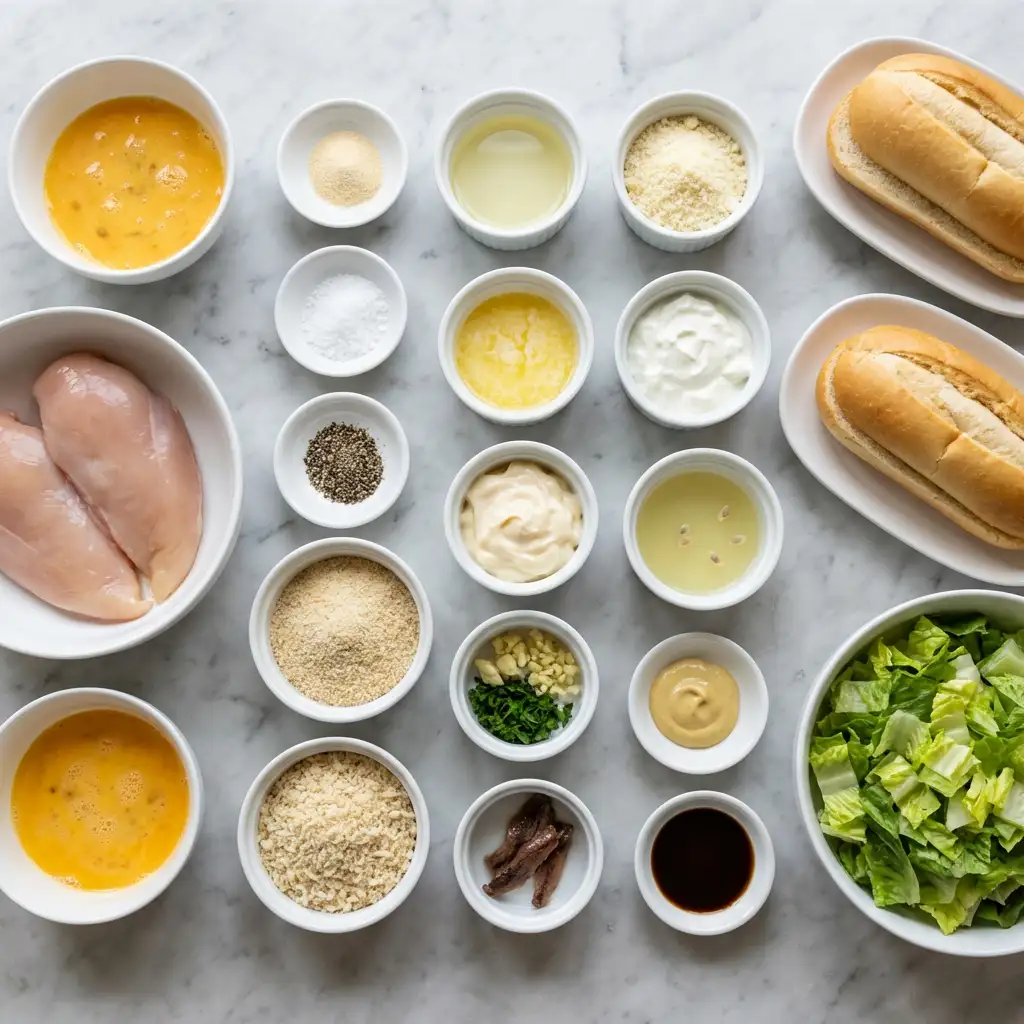 Ingredients for Chicken Caesar Sandwiches