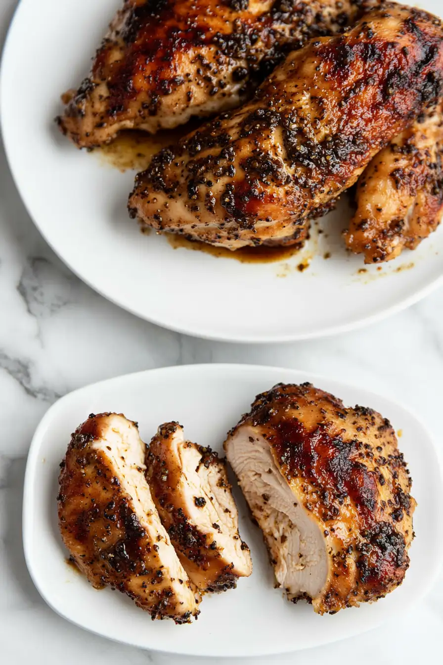 Sizzling Black Pepper Chicken with Crisp Veggies & Garlic Soy Glaze
