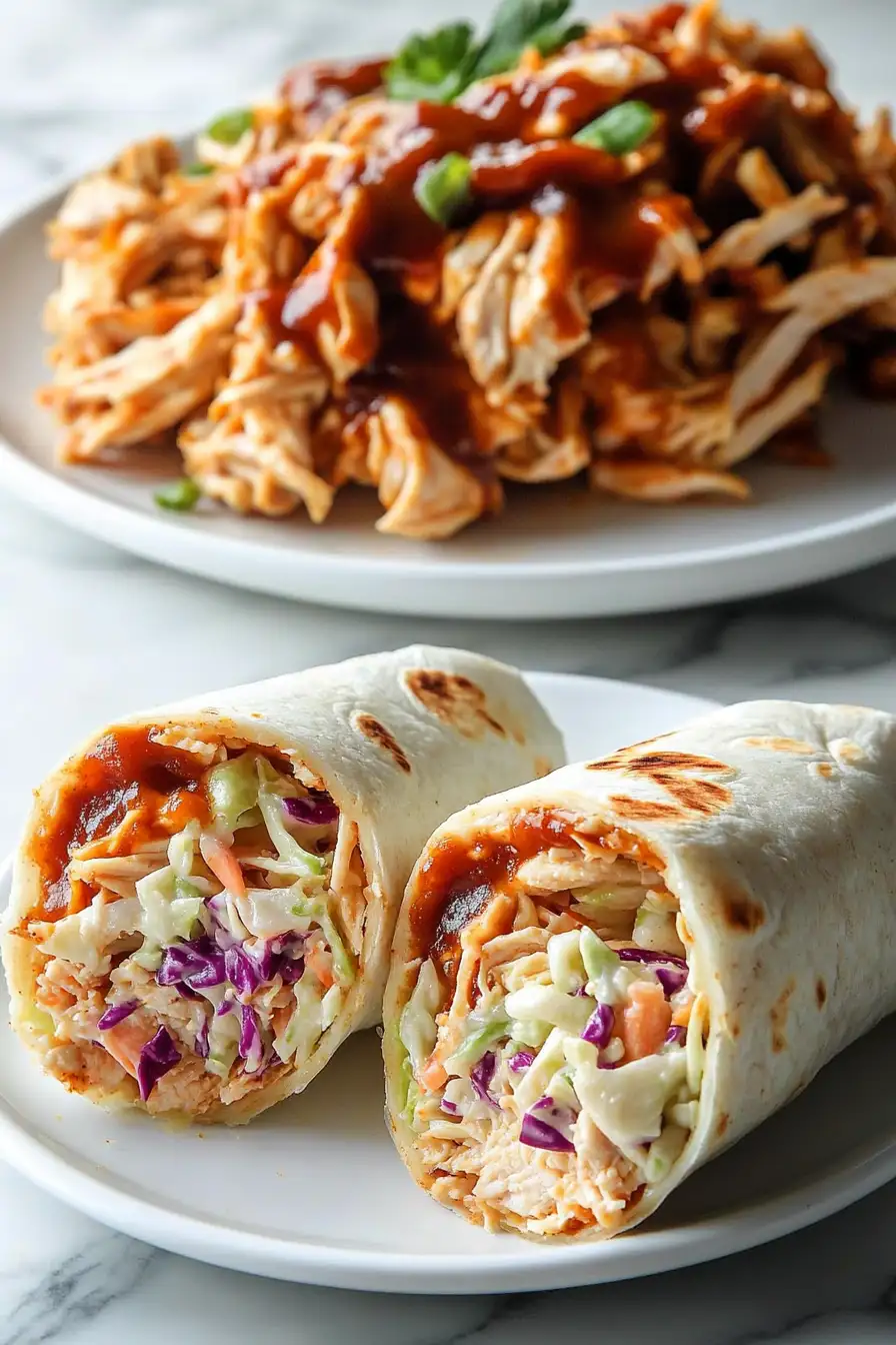 BBQ Chicken Coleslaw Wraps