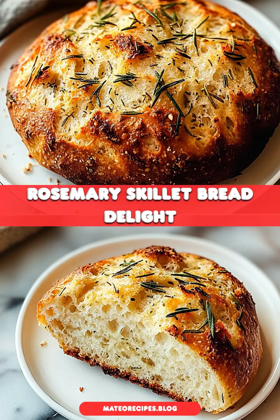 Rustic Garlic Rosemary Skillet Bread