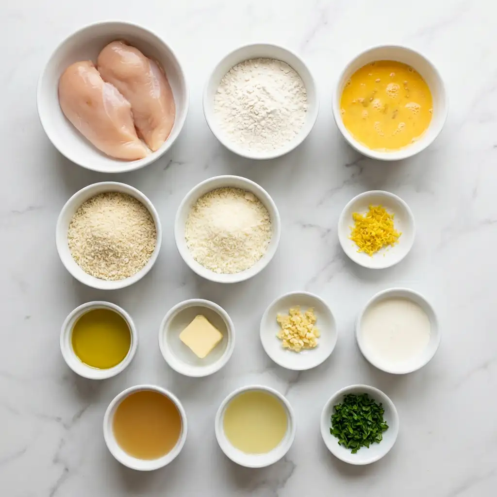 Ingredients for Lemon Pecorino Crusted Chicken