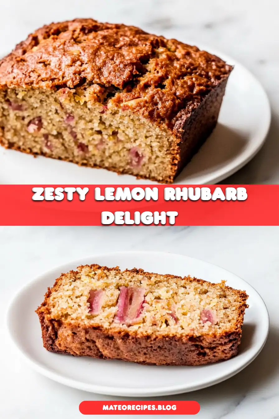 Lemon Rhubarb Loaf with Glaze