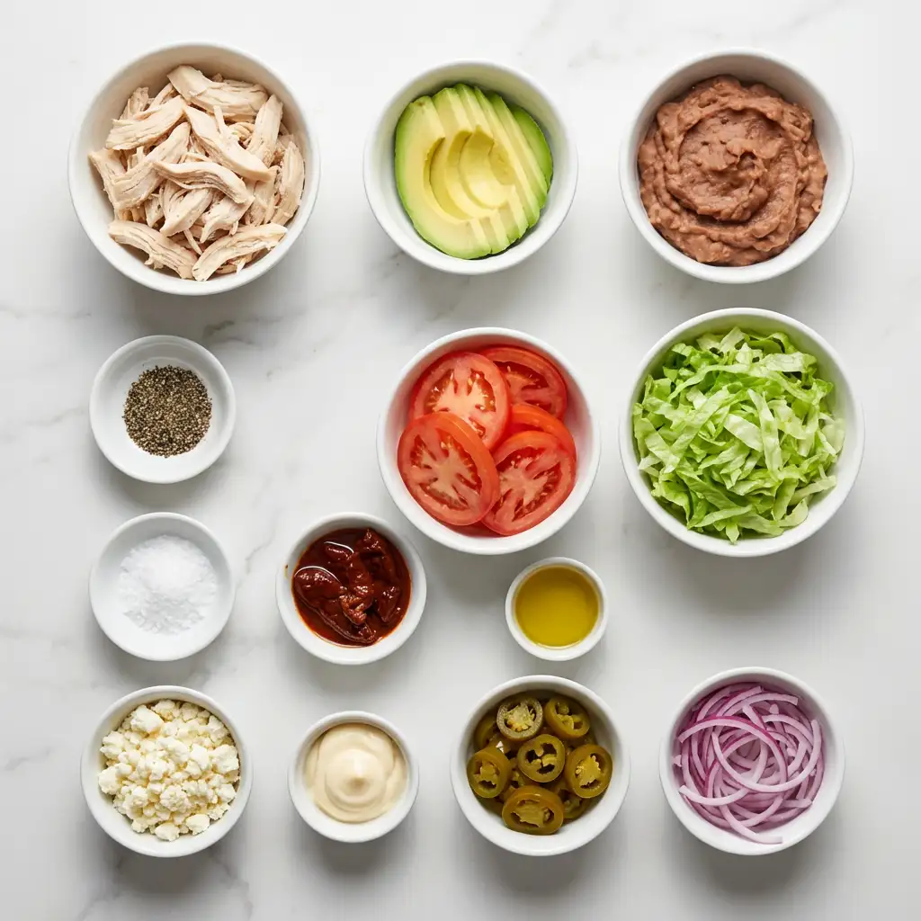 Ingredients for Chicken Torta Sandwich