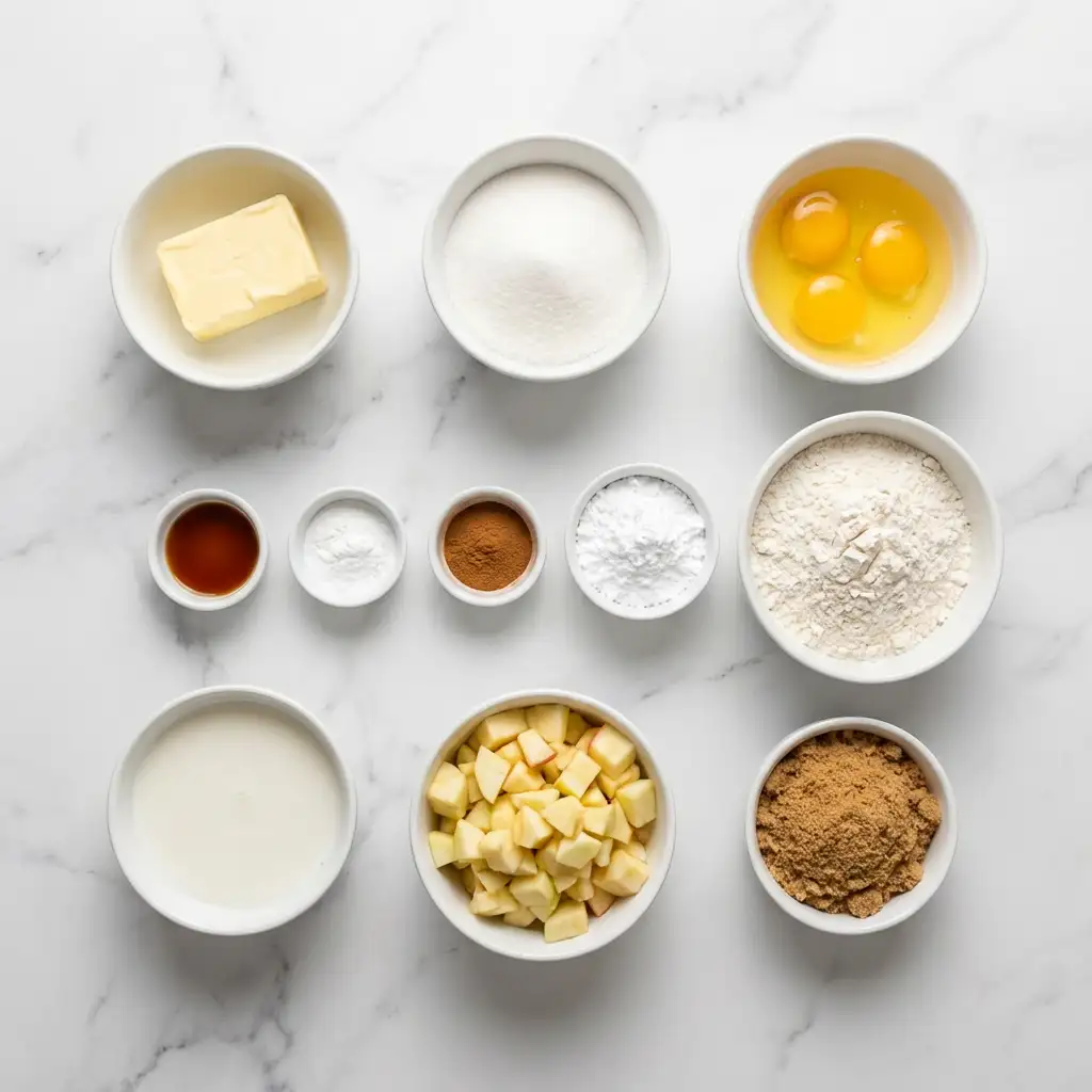 Ingredients for Cinnamon Apple Fritter Bread