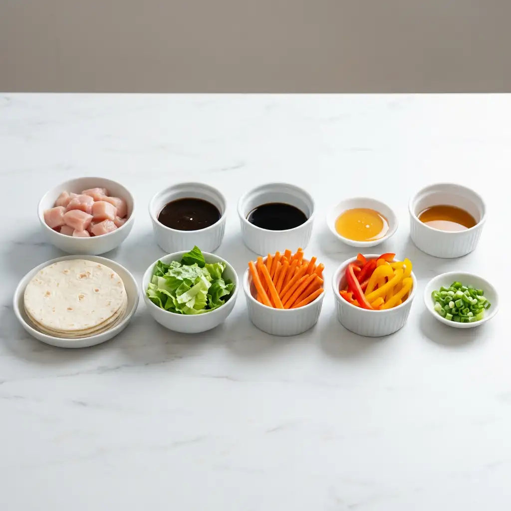 Ingredients for Teriyaki Chicken Wrap