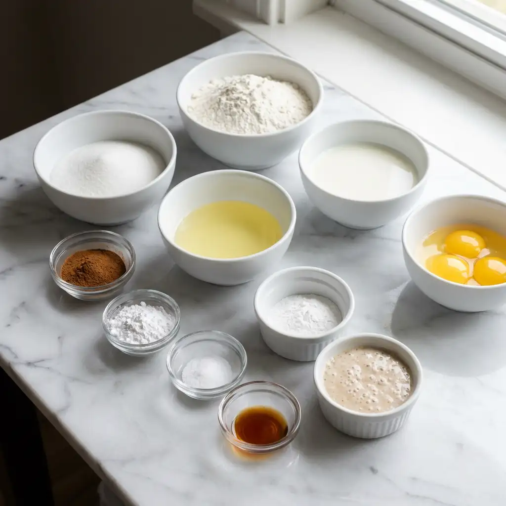 Ingredients for Amish Cinnamon Bread