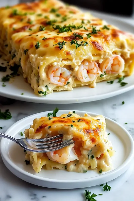 Shrimp & Crab Alfredo Lasagna Roll-Ups
