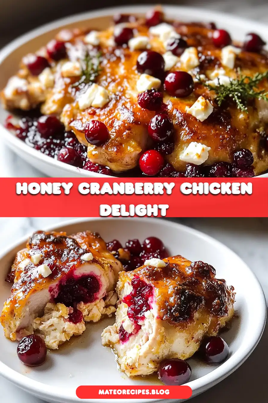 Honey Cranberry Chicken Bake with Feta Cheese
