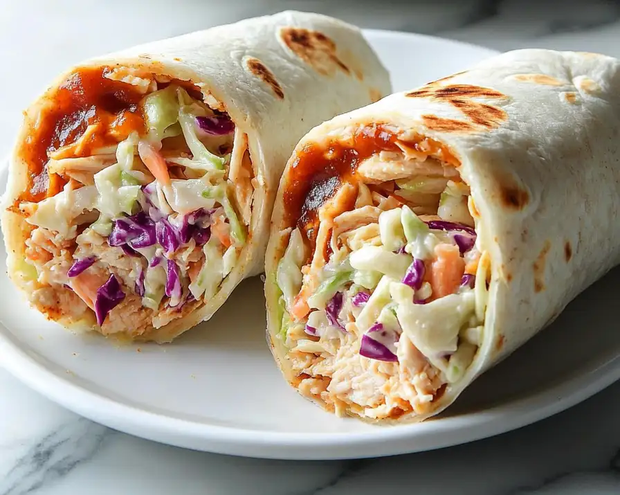 BBQ Chicken Coleslaw Wraps