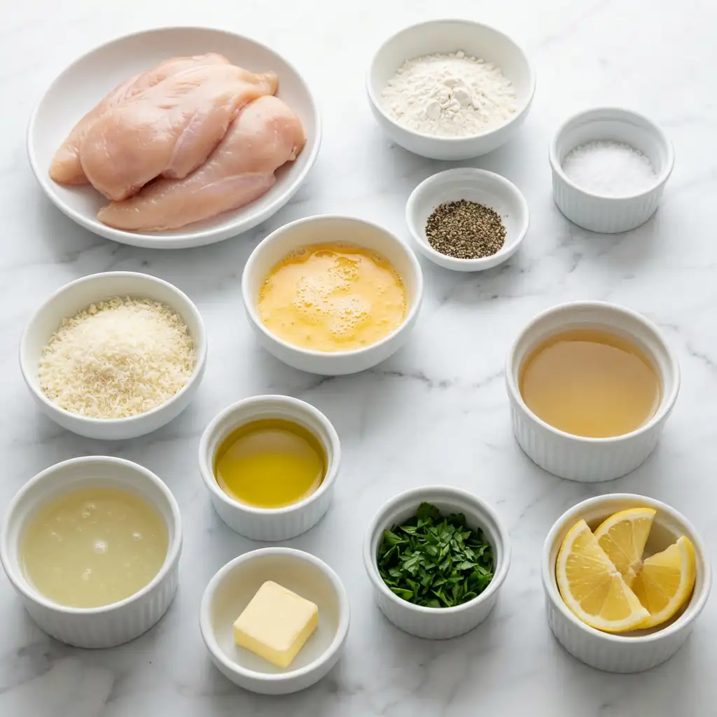 Ingredients for Lemon Chicken Romano