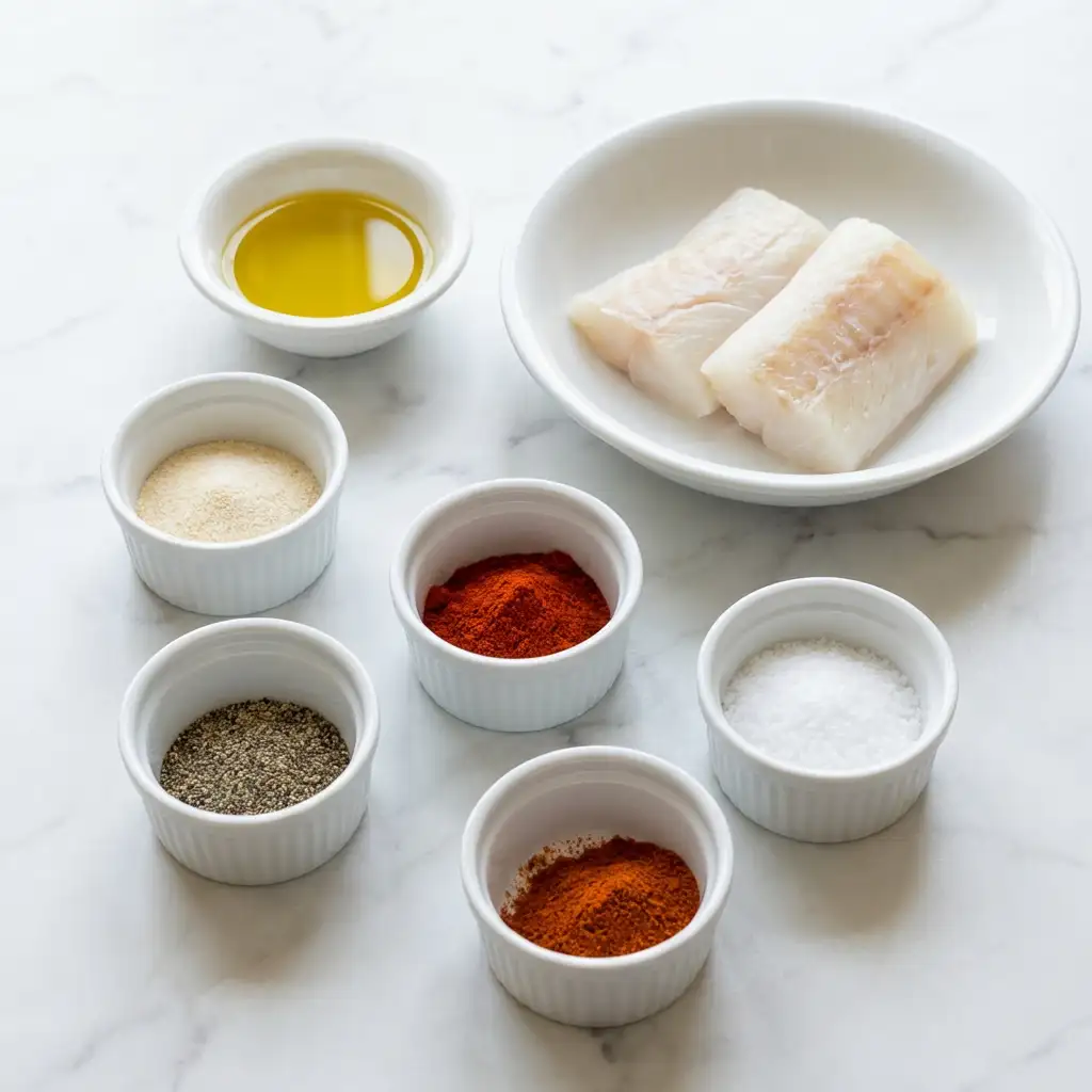 Ingredients for Crispy Air Fryer Cod Fillets