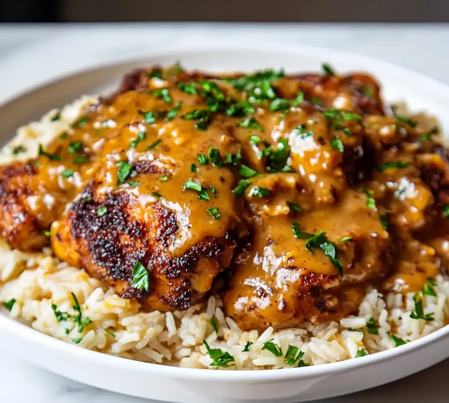 Smothered Chicken and Rice