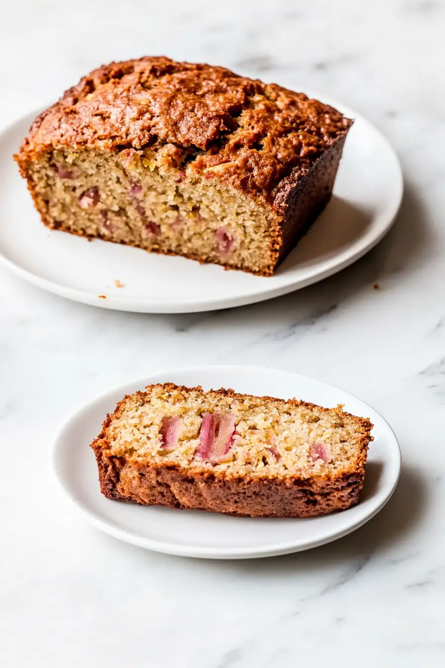Lemon Rhubarb Loaf with Glaze