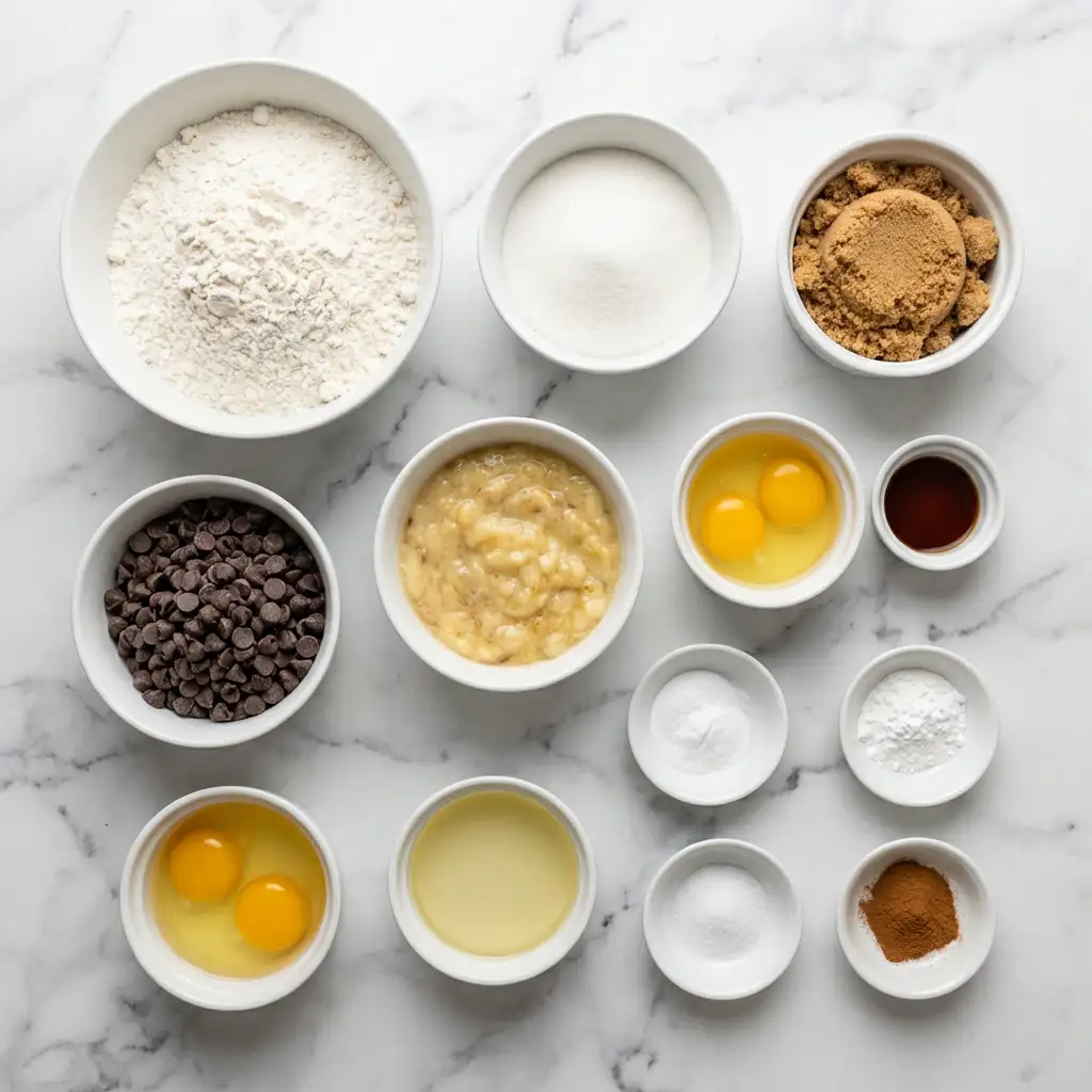 Ingredients for Best Chocolate Chip Banana Bread
