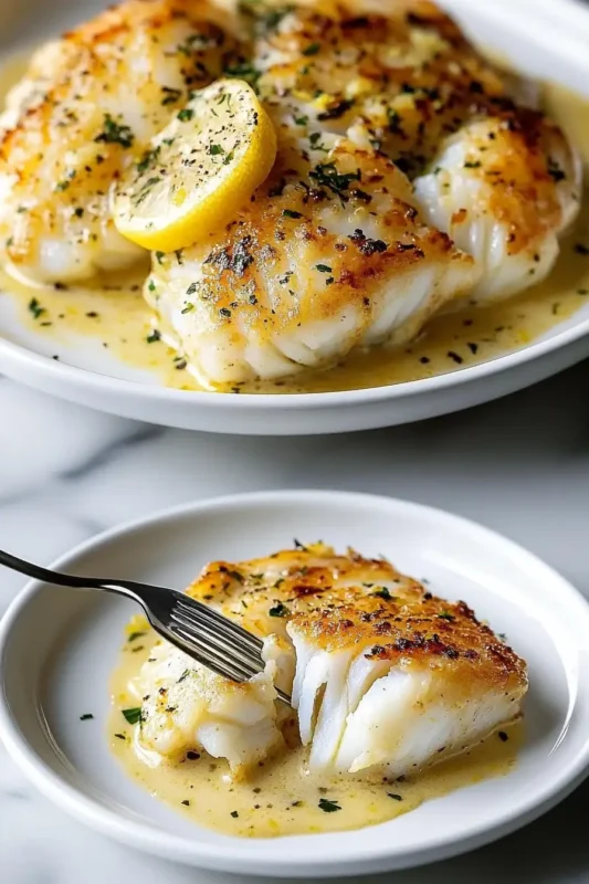 Baked Cod in Coconut Lemon Cream Sauce