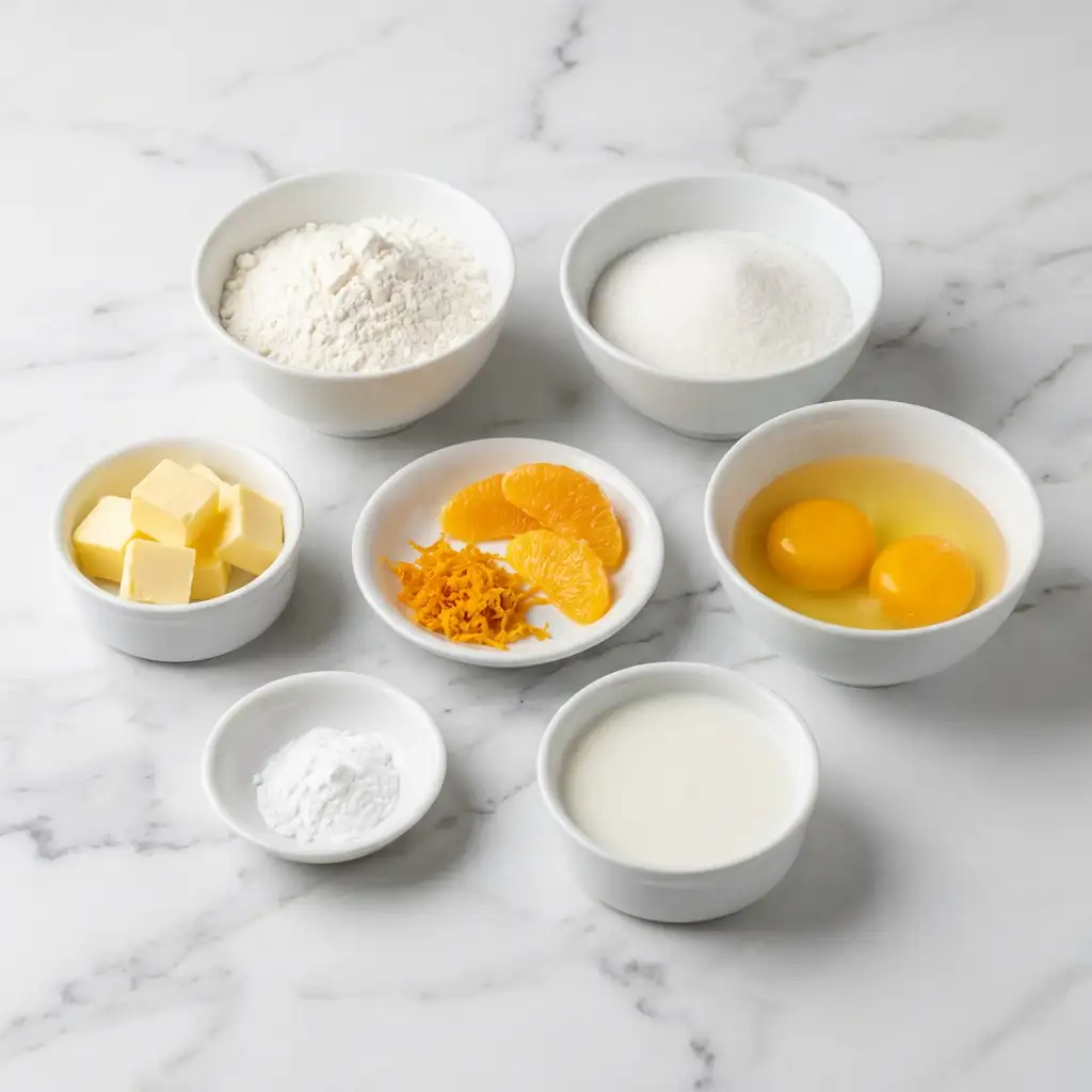 Ingredients for Orange Loaf Cake