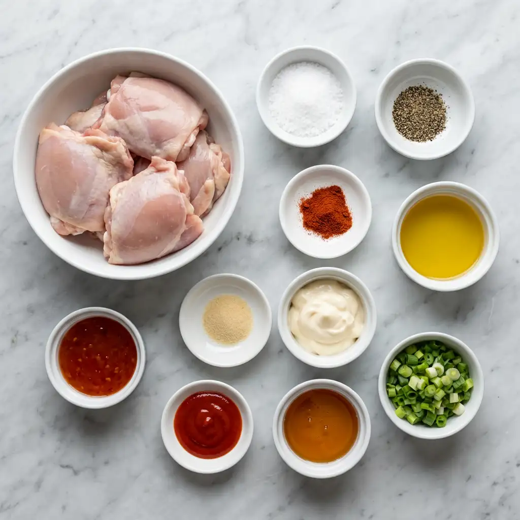 Ingredients for Bang Bang Chicken Thighs