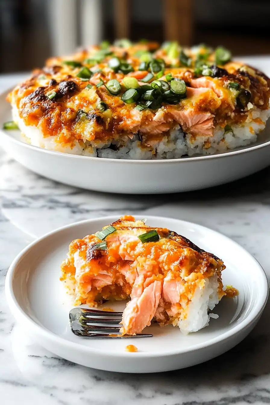 Spicy Salmon Sushi Bake
