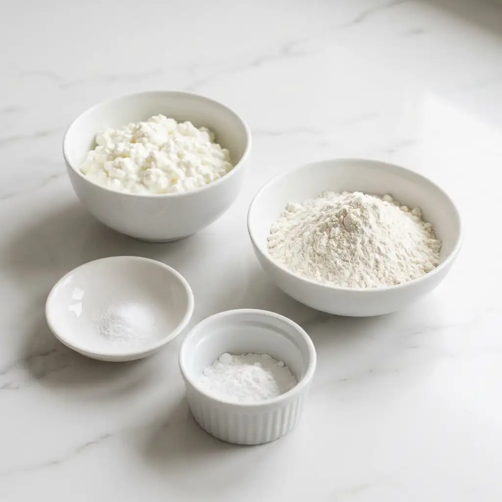Ingredients for Incredibly Easy 2-Ingredient Cottage Cheese Flatbread Recipe