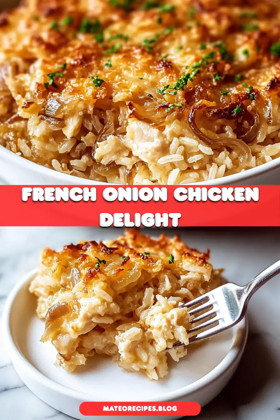 Cozy French Onion Chicken Rice Bake