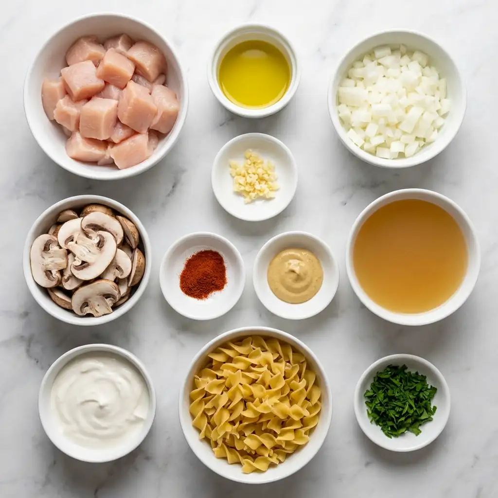 Ingredients for Rich Chicken Stroganoff