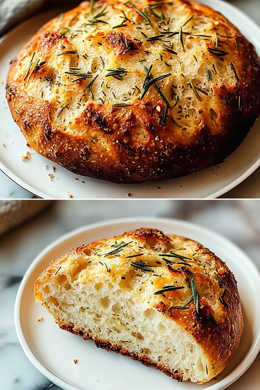 Rustic Garlic Rosemary Skillet Bread