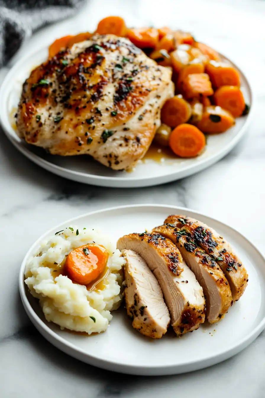 Herb Chicken with Mashed Potatoes & Glazed Carrots
