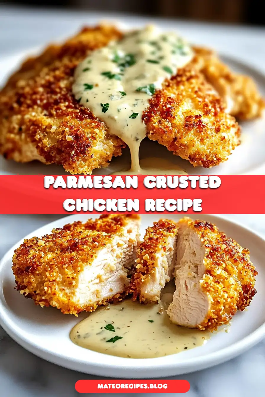 Parmesan Crusted Chicken with Creamy Garlic Sauce